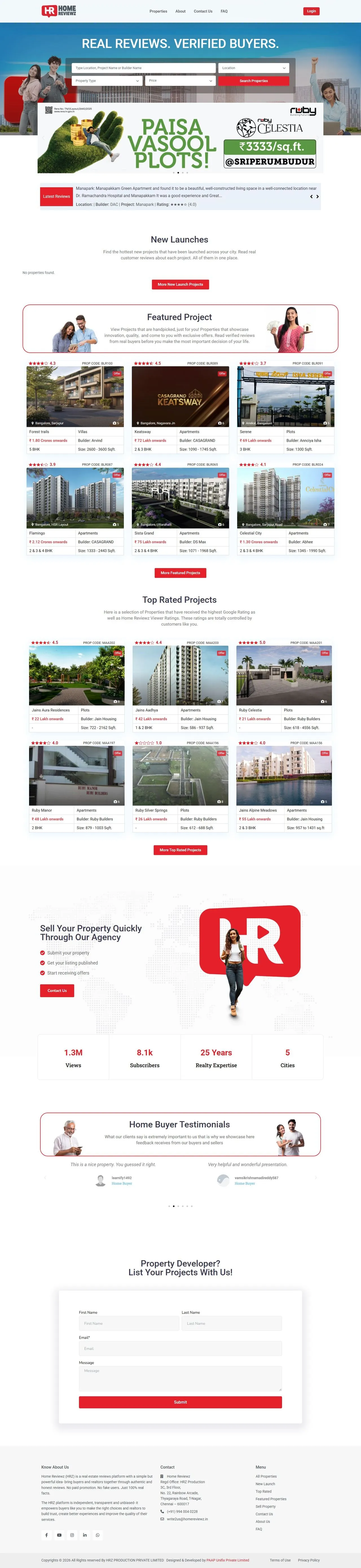 Home Reviewz full desktop page